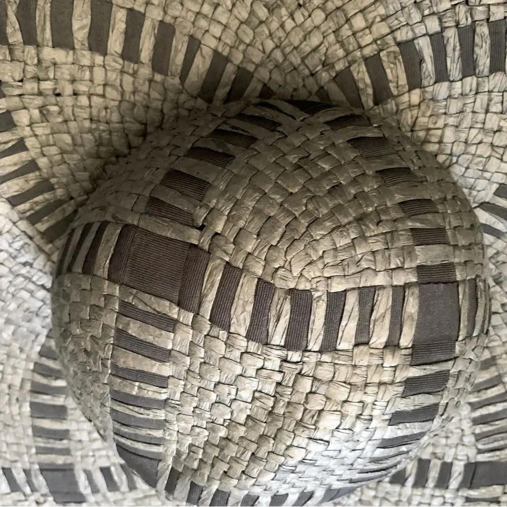 Unbranded Black Woven Floppy Sun Hat Size OS